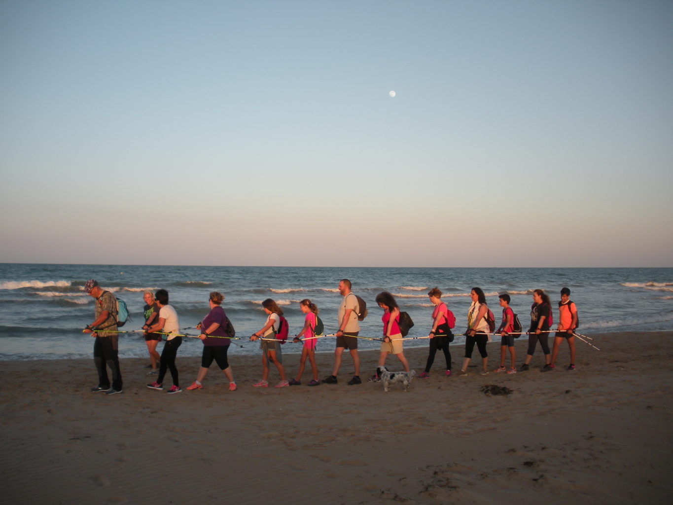 Ruta marcha nórdica playa