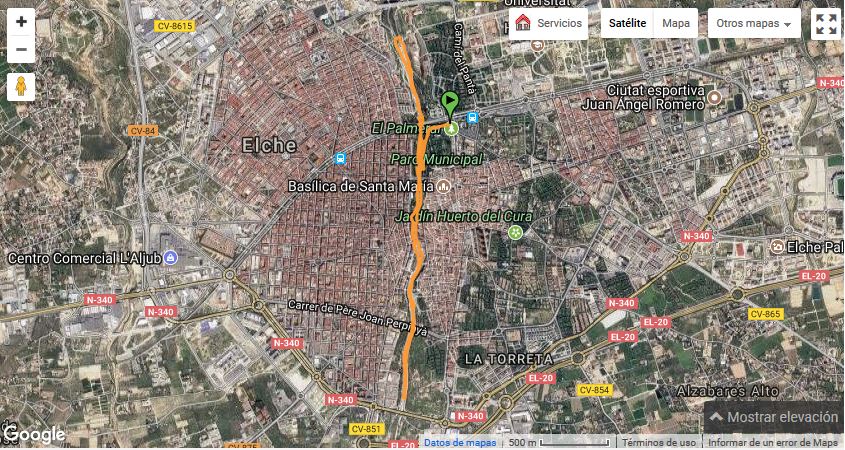 Circuito-Wikiloc-13K-Elche-Entre-Palmeras